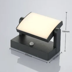 Lindby LED-Außenwandlampe Sherin, anthrazit, Sensor, IP54