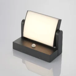 Lindby LED-Außenwandlampe Sherin, anthrazit, Sensor, IP54