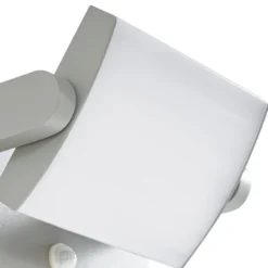 Lindby LED-Außenwandlampe Sherin, hellgrau schwenkbar Sensor