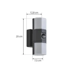 Lindby LED-Außenwandleuchte Alaric, Alu, anthrazit, Sensor