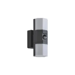 Lindby LED-Außenwandleuchte Alaric, Alu, anthrazit, Sensor