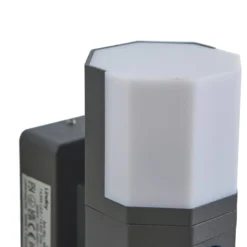 Lindby LED-Außenwandleuchte Alaric, Alu, anthrazit, Sensor