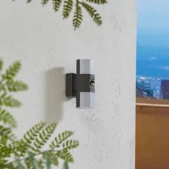 Lindby LED-Außenwandleuchte Alaric, Alu, anthrazit, Sensor