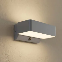 Lindby LED-Außenwandleuchte Fando, anthrazit, Sensor, IP44