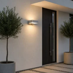 Lindby LED-Außenwandleuchte Fando, anthrazit, Sensor, IP44