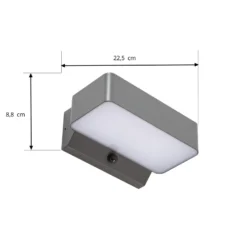 Lindby LED-Außenwandleuchte Fando, anthrazit, Sensor, IP44