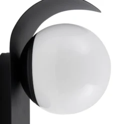 Lindby LED-Außenwandleuchte Lacie, Sensor, schwarz/weiß, Alu