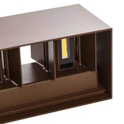 Lindby LED-Außenwandleuchte Nivar, eckig, rost, 20 cm, IP54