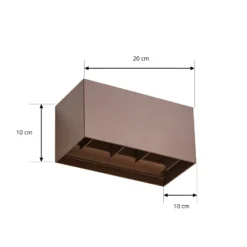 Lindby LED-Außenwandleuchte Nivar, eckig, rost, 20 cm, IP54