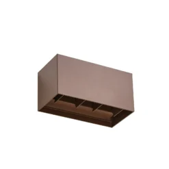 Lindby LED-Außenwandleuchte Nivar, eckig, rost, 20 cm, IP54