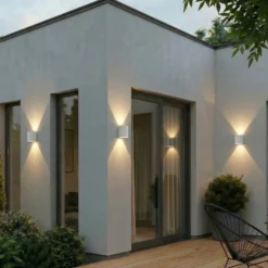 Lindby LED-Außenwandleuchte Ralino, weiß, 2-flg., IP65