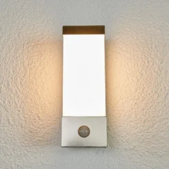 Lindby LED-Außenwandleuchte Severina, 25 cm, Sensor, Stahl