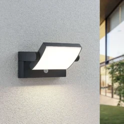 Lindby LED-Außenwandleuchte Sherin, 2er-Set, drehbar, Sensor