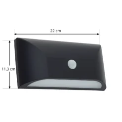 Lindby LED-Außenwandleuchte Siana, schwarz, PC, Sensor