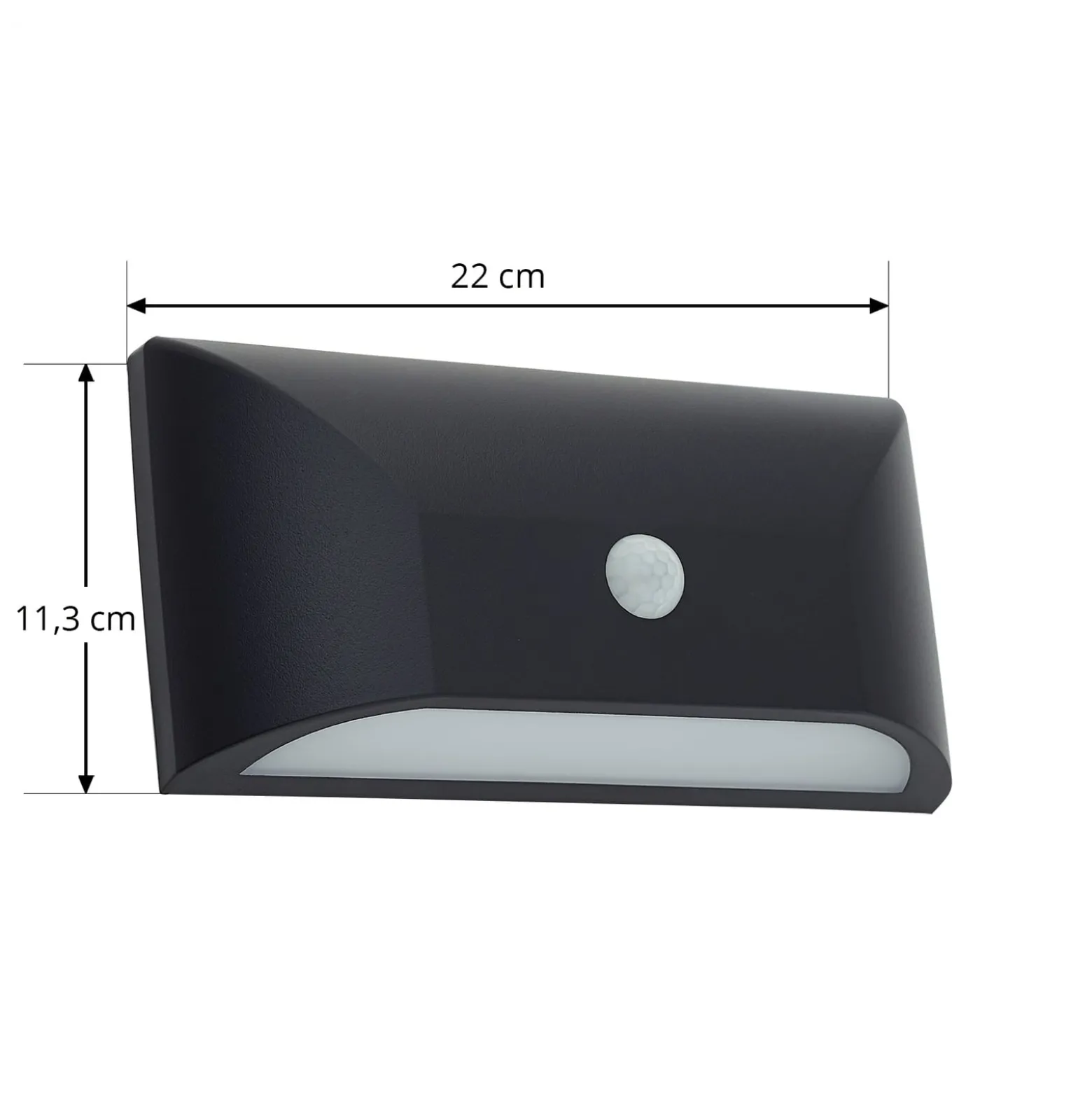 Lindby LED-Außenwandleuchte Siana, schwarz, PC, Sensor