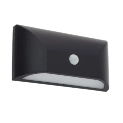 Lindby LED-Außenwandleuchte Siana, schwarz, PC, Sensor