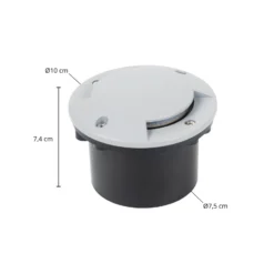 Lindby LED-Bodeneinbauleuchte Nandita, Ø 10 cm, silber, IP65