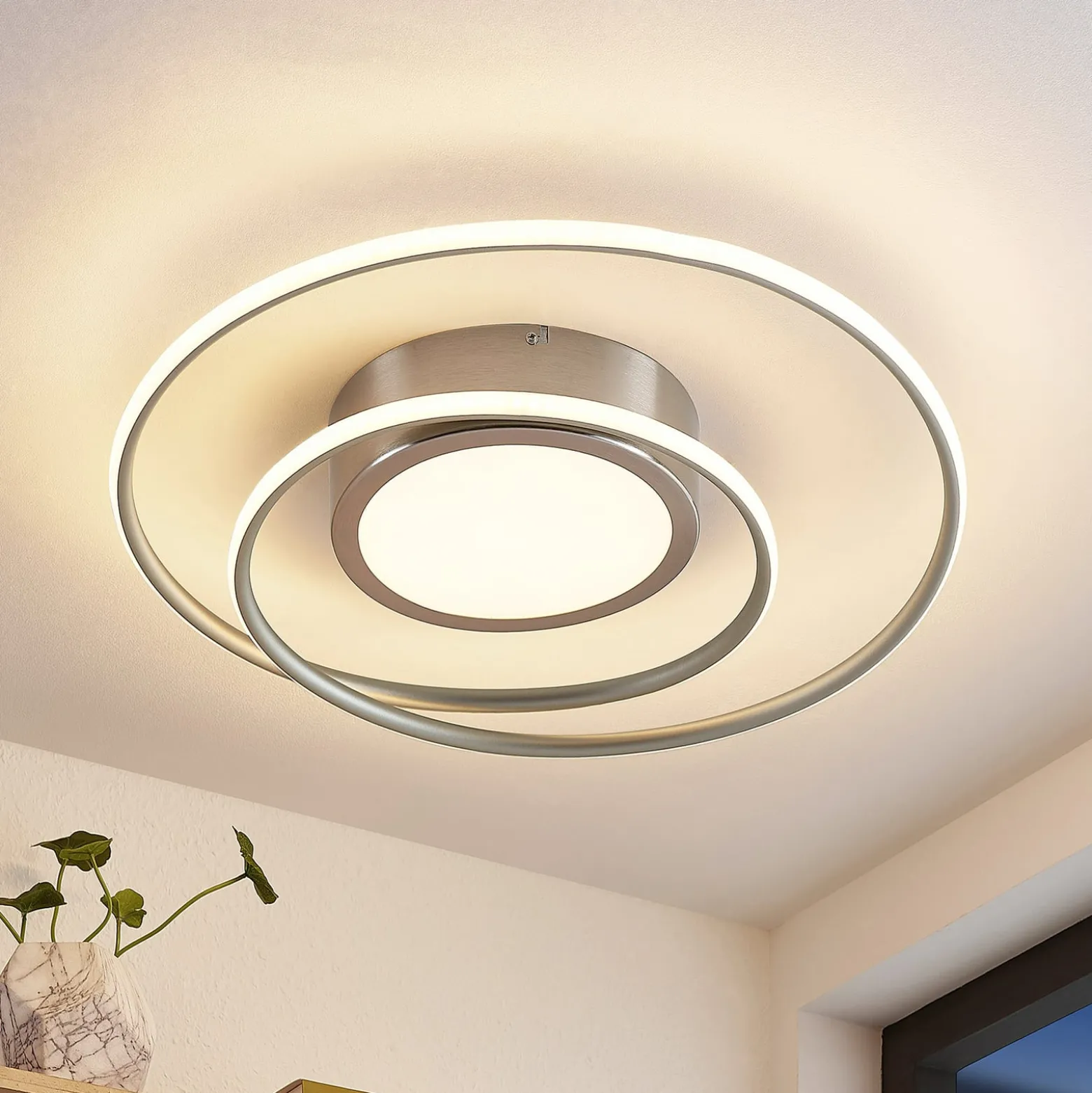 Lindby LED-Deckenlampe Bovia, CCT, Fernbedienung, dimmbar