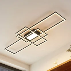 Lindby LED-Deckenlampe Caitlin anthrazit CCT Fernbedienung