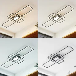 Lindby LED-Deckenlampe Caitlin anthrazit CCT Fernbedienung