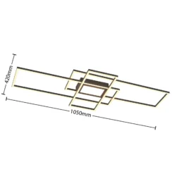 Lindby LED-Deckenlampe Caitlin anthrazit CCT Fernbedienung