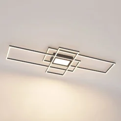 Lindby LED-Deckenlampe Caitlin anthrazit CCT Fernbedienung