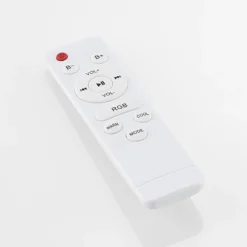 Lindby LED-Deckenlampe Elpida, Lautsprecher, weiß, Ø 39cm