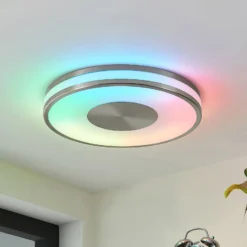Lindby LED-Deckenlampe Fjella, RGB, CCT, Fernbedienung