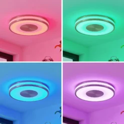 Lindby LED-Deckenlampe Fjella, RGB, CCT, Fernbedienung