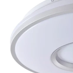 Lindby LED-Deckenlampe Furgo, silber/weiß, Kunststoff, IP44