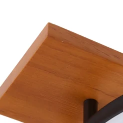 Lindby LED-Deckenlampe Galad, schwarz, Holz, 2-flg., 75 cm