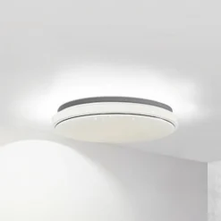 Lindby LED-Deckenlampe Glamo, Ø 39 cm, chrom, weiß, IP44