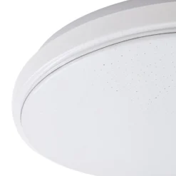 Lindby LED-Deckenlampe Glamo, Ø 39 cm, chrom, weiß, IP44