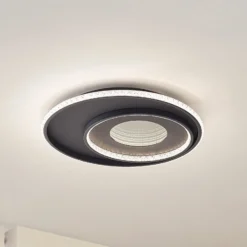 Lindby LED-Deckenlampe Inessa, Ø 51cm, schwarz, CCT, dimmbar