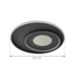 Lindby LED-Deckenlampe Inessa, Ø 51cm, schwarz, CCT, dimmbar