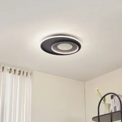 Lindby LED-Deckenlampe Inessa, Ø 51cm, schwarz, CCT, dimmbar