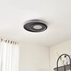 Lindby LED-Deckenlampe Inessa, Ø 51cm, schwarz, CCT, dimmbar