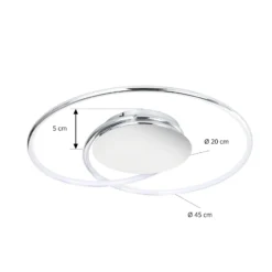 Lindby LED-Deckenlampe Joline, Ø 45 cm, chromfarben, Metall