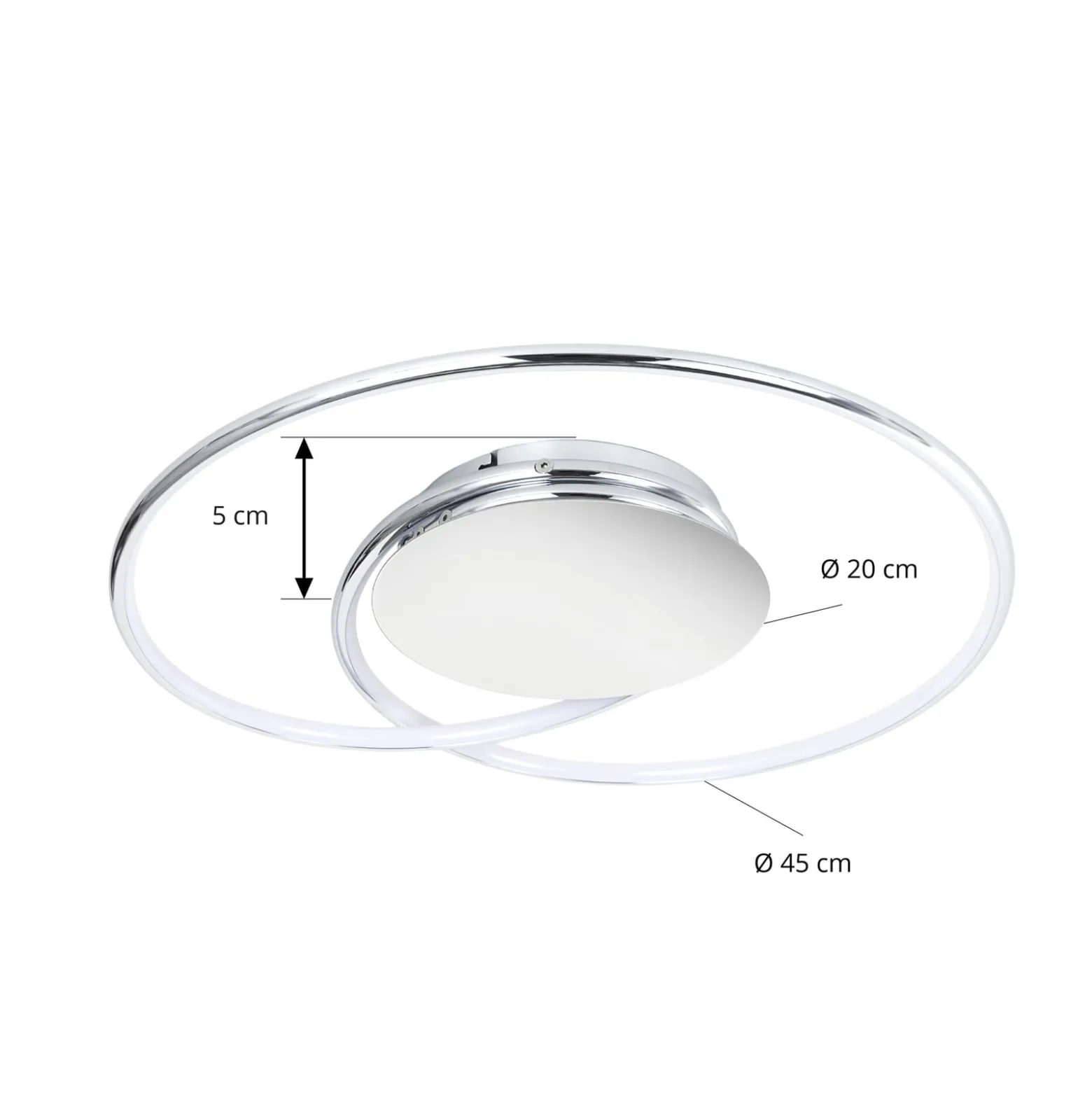 Lindby LED-Deckenlampe Joline, Ø 45 cm, chromfarben, Metall