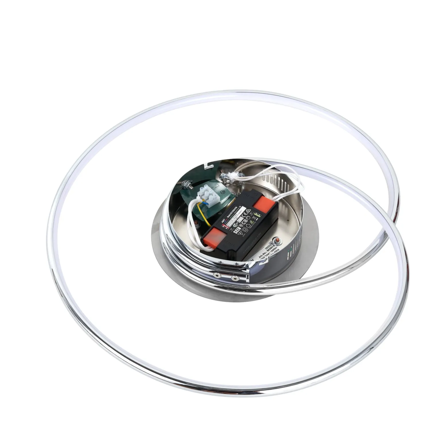 Lindby LED-Deckenlampe Joline, Ø 45 cm, chromfarben, Metall