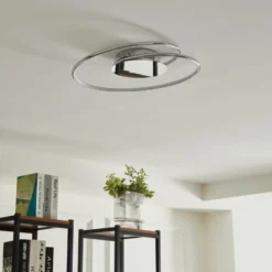 Lindby LED-Deckenlampe Joline, Ø 45 cm, chromfarben, Metall