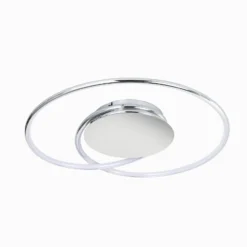 Lindby LED-Deckenlampe Joline, Ø 45 cm, chromfarben, Metall