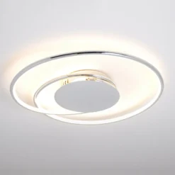 Lindby LED-Deckenlampe Joline, Ø 45 cm, chromfarben, Metall