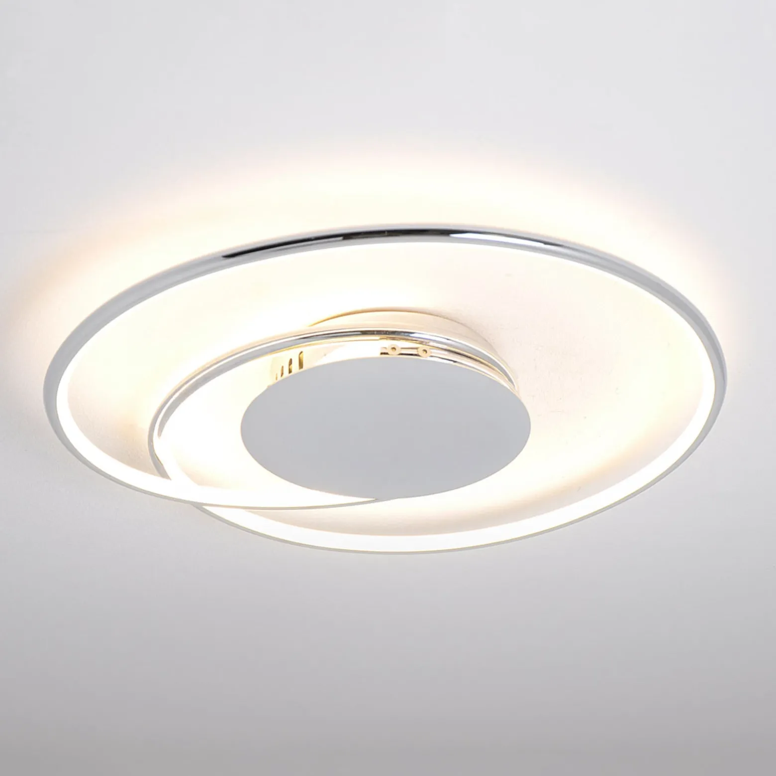 Lindby LED-Deckenlampe Joline, Ø 45 cm, chromfarben, Metall