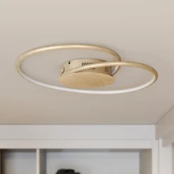 Lindby LED-Deckenlampe Joline, Ø 45 cm, goldfarben, Metall