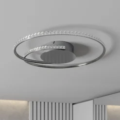 Lindby LED-Deckenlampe Joline, Ø 45 cm, Kristalle, Metall
