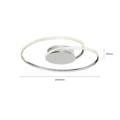 Lindby LED-Deckenlampe Joline, Ø 45 cm, Kristalle, Metall
