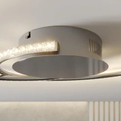 Lindby LED-Deckenlampe Joline, Ø 45 cm, Kristalle, Metall