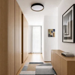 Lindby LED-Deckenlampe Jovian, schwarz, Ø 40cm, CCT, dimmbar
