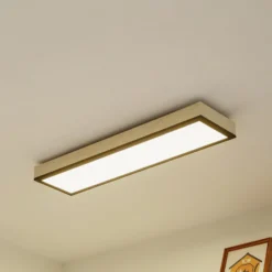 Lindby LED-Deckenlampe Laviona, CCT, dimmbar, Beton, 80 cm